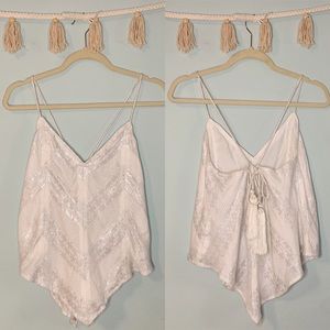Guess White Shimmer Bandana Style Tank